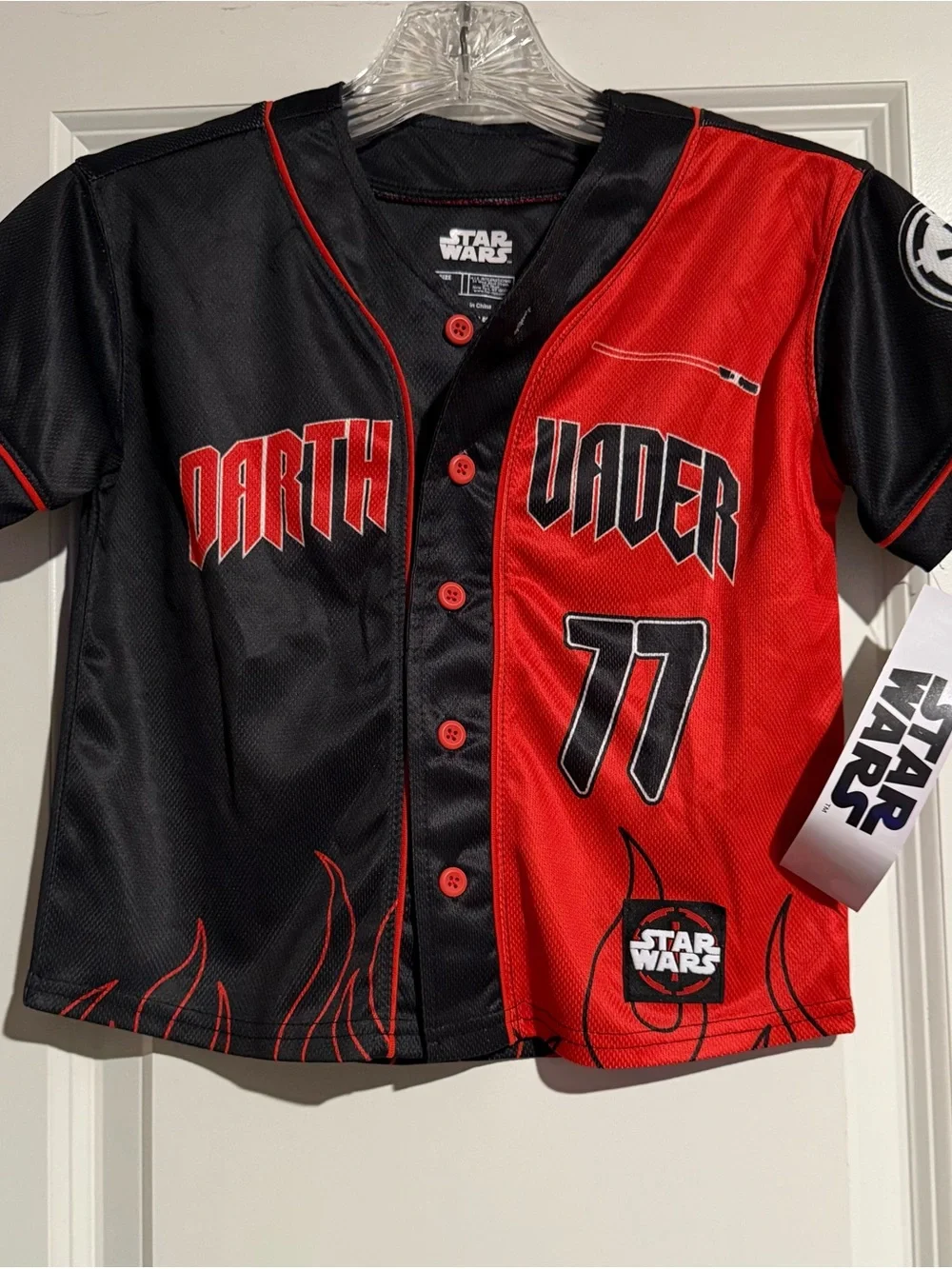 NWT Star Wars Darth Vader Youth XS baseball jersey New- black red